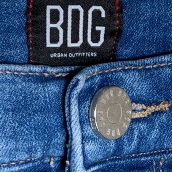 BDG Urban Outfitters High Rise Crop Skinny Jeans Size 28 Blue Stretch - Picture 8 of 12
